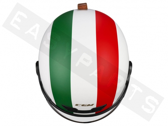 Helm E-Bike CGM 801I EBI ITALIA matt white/greenn/red (shaped visor)